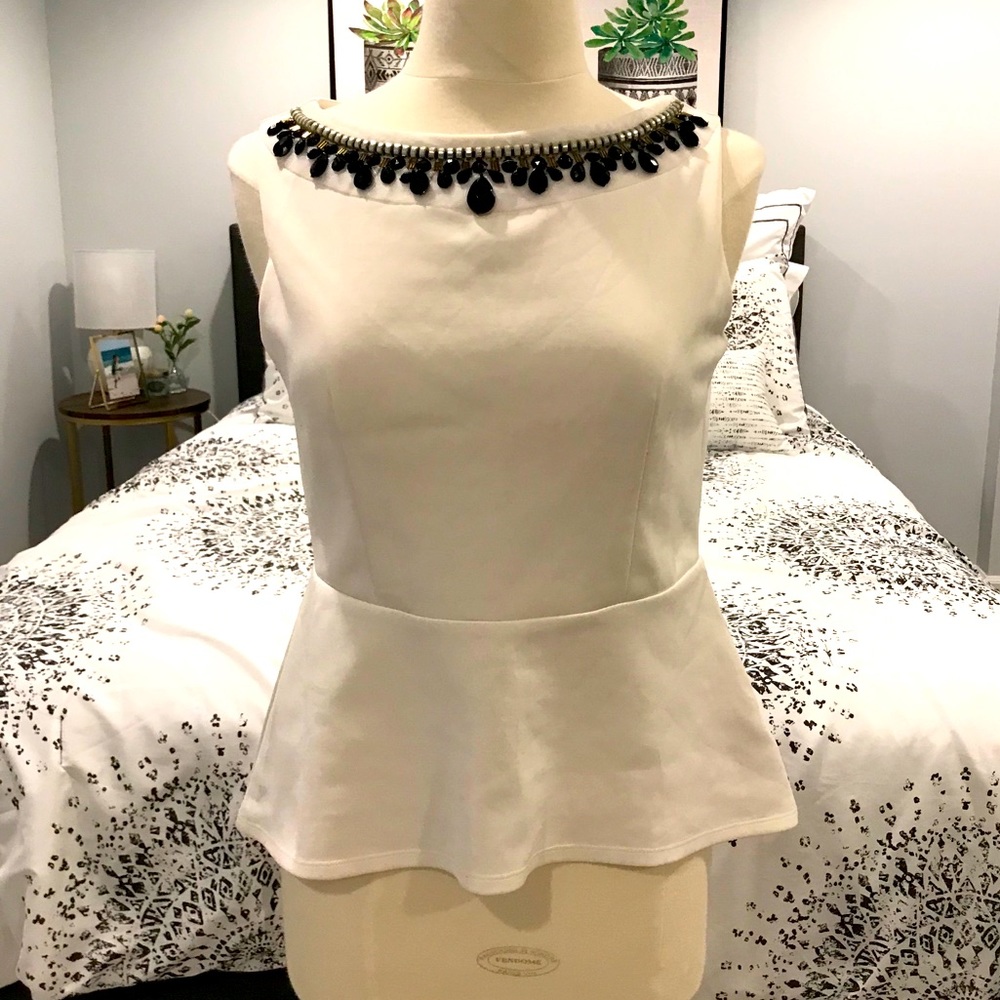Peplum white top
